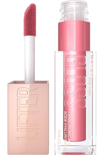 Maybelline Lifter Gloss, Hydrating Lip Gloss with Hyaluronic Acid, Creates Fuller-Looking, Shiny, Moisturised and Plumped Lips. Non-sticky, 005 Petal (Pink)