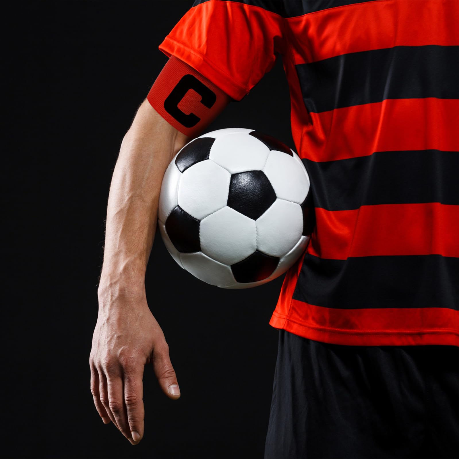 Homoyoyo Brazalete Ajustable Rojo para Fútbol y Fiesta Futbol Decor, Accesorio Deportivo Cómodo de Dacron para Jugadores Adultos y Niños