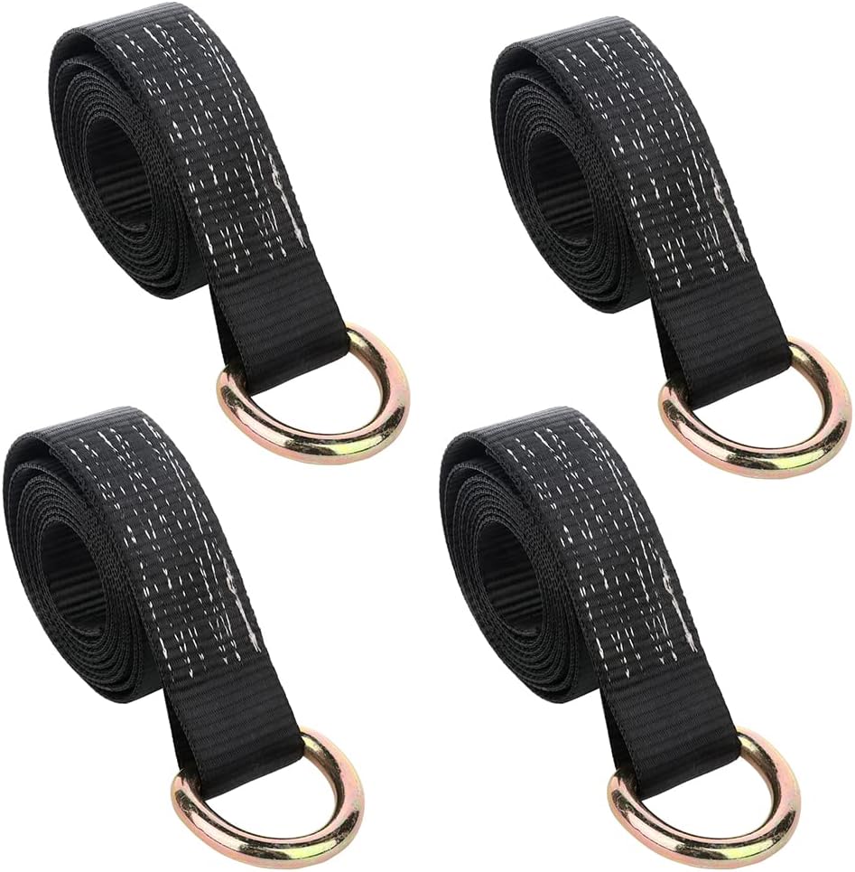 OCPTY 4 x Lasso Straps Wrecker Car Hauler Truck Tow Dolly Tire Wheel Tie Down Strap Black (2in. X 8ft.)