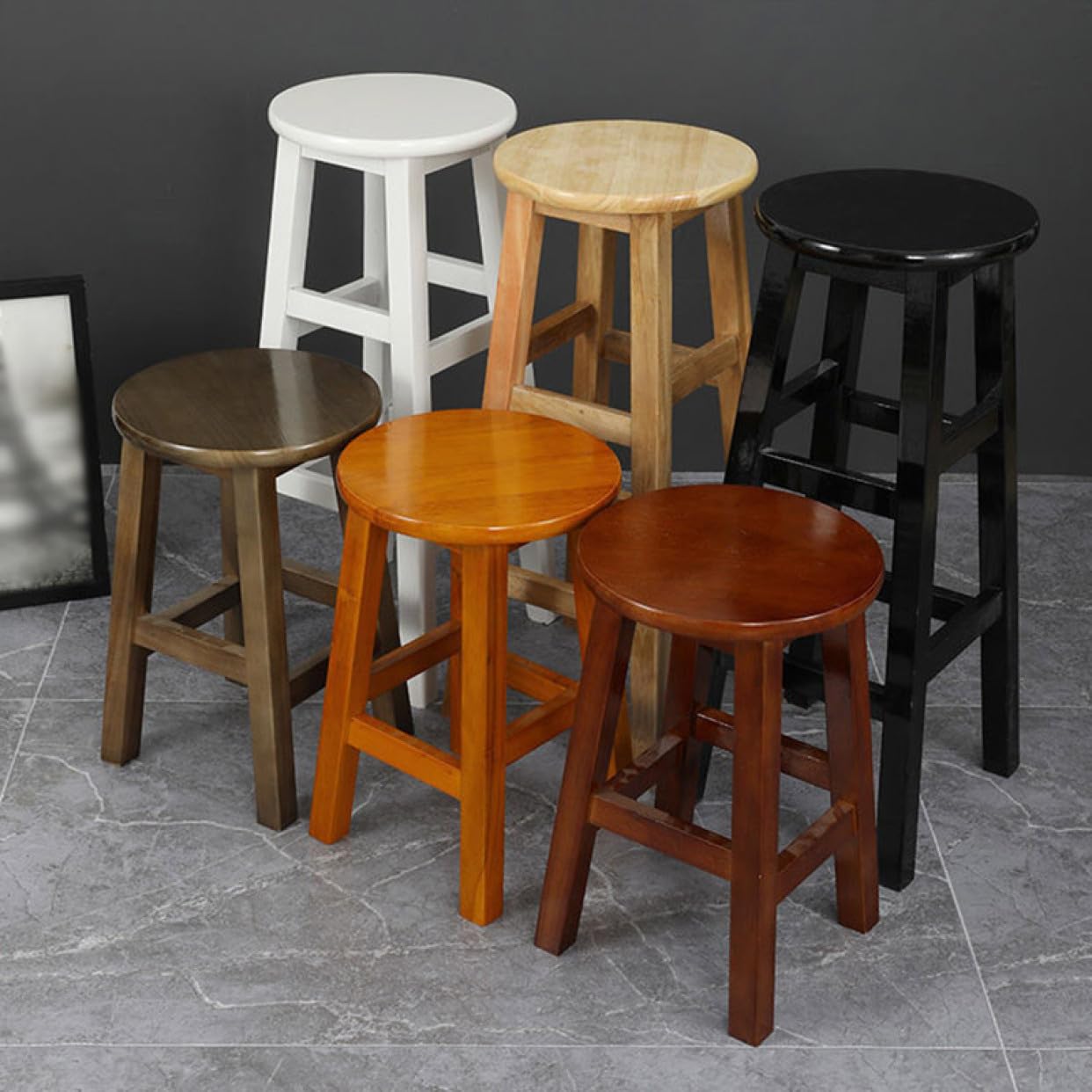 ハイスツール／カウンタースツール／椅子／ワインレッド／ハンドメイド 