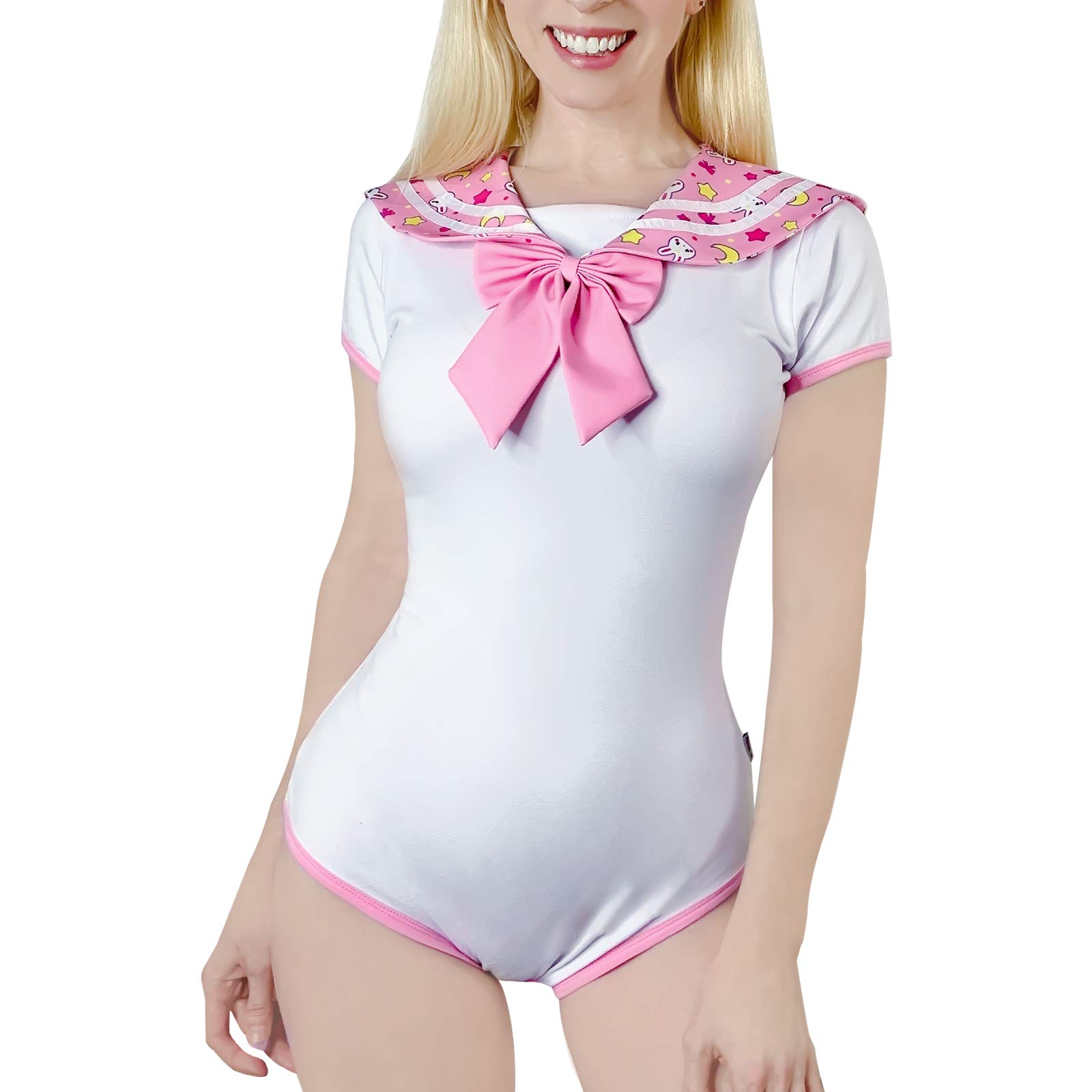 LittleForBig Bawełniany śpioszki Onesie Piżama Bodysuit Cosplay magiczny dziewczęcy Sukienka Zestaw spódnicy onesie mundurowej-Usagi M