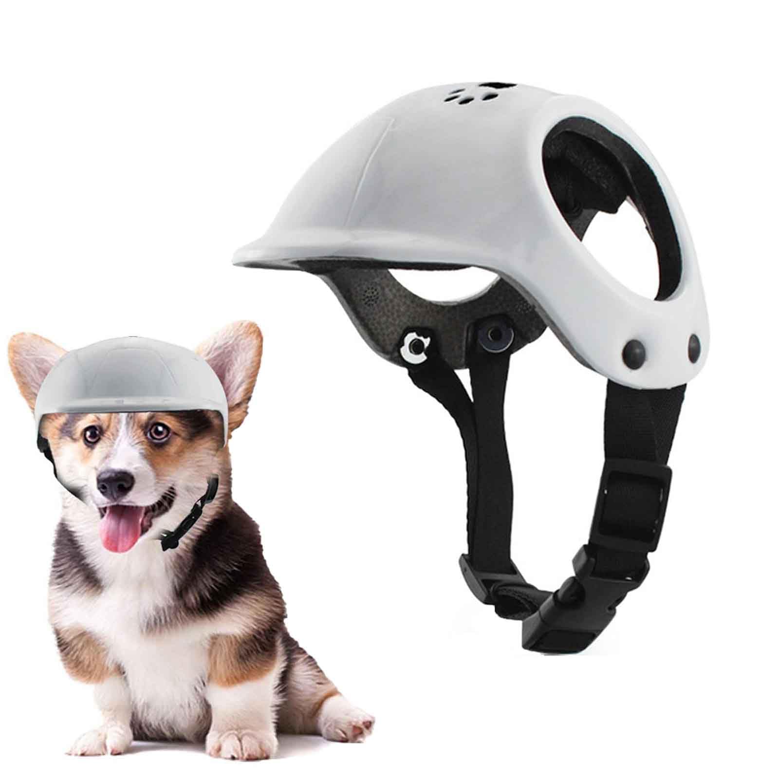 HQREA Dog Helmet Pet Hard Hat Adjustable Doggy Motorcycle Cap With Ear Holes Multi-Sport Dog Helmet Bike Dog Helmet For Small Medium Dogs Pet Supplies