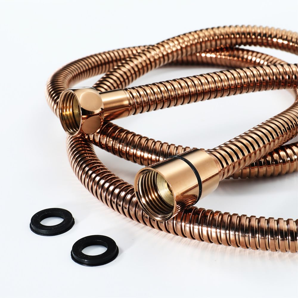 Manguera de ducha flexible de acero inoxidable de 1,5 m, antitorsión G1/2 pulgadas, tubo de ducha de repuesto con sellos y conector de ducha universal