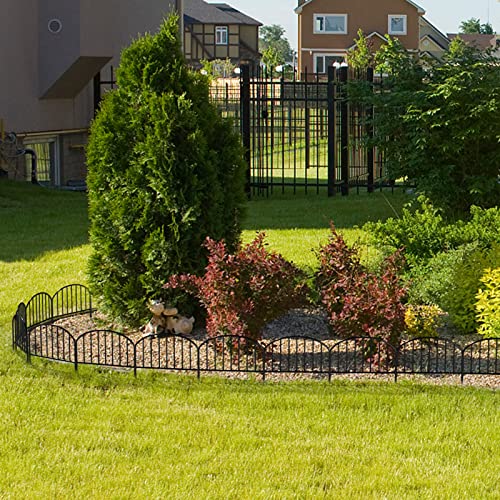 9.5ft Decorative Garden Fence Panels No Dig Fencing, Rustproof Animal Barrier Boarder, Metal Wire Panel Border for Landscape Patio Yard Outdoor Decor