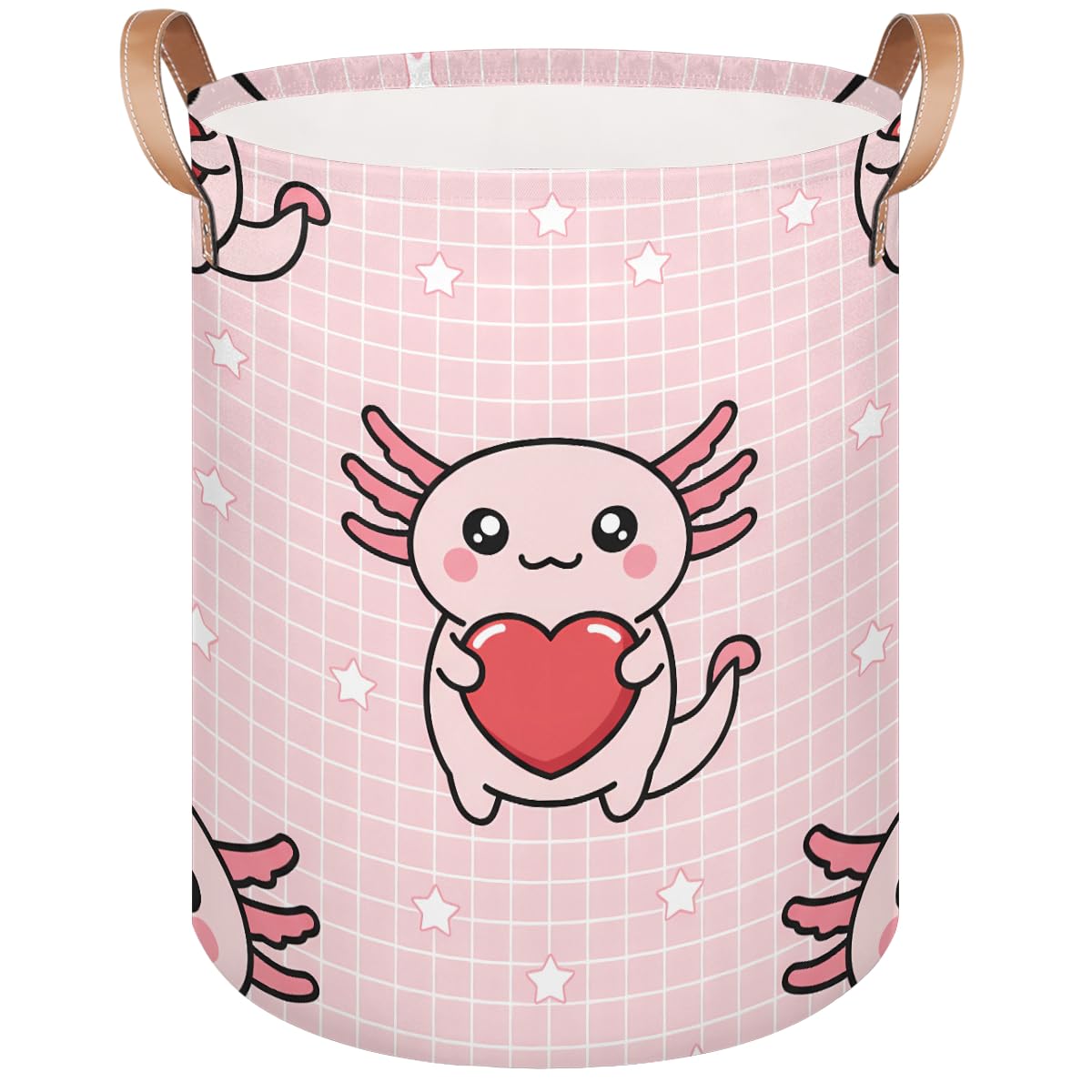Large Laundry Basket Hamper - Cute Axolotl 62L Collapsible Storage Bin for Blankets, Kids Toys, Clothes, Tall Baby Nursery Hamper for Bathroom, Boys Bedroom Decor, Gift Basket, 40 x 52 cm