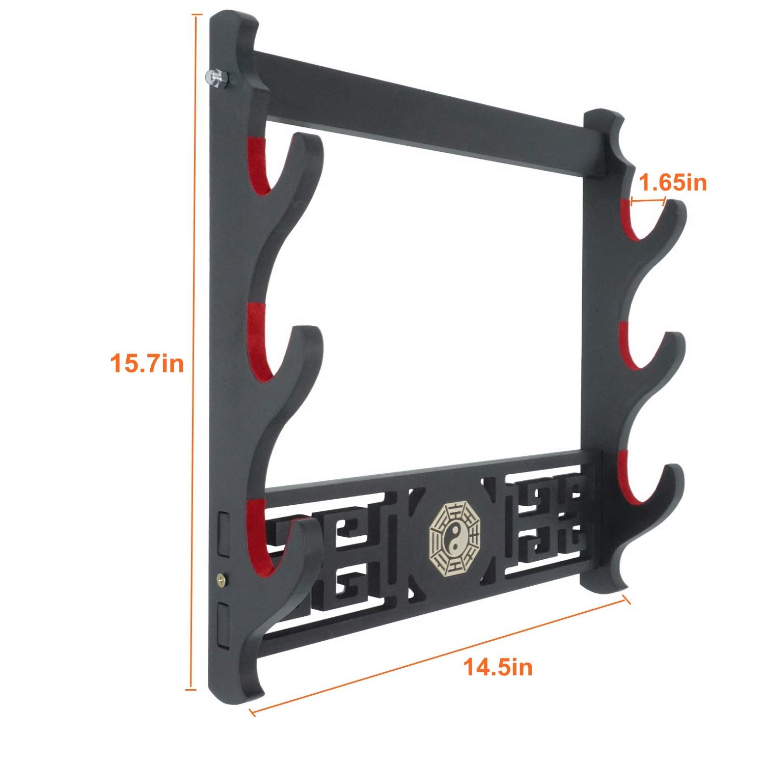 Schwert Wandhalterung Katana Ständer Samurai Schwerthalter Display Rack Chinese Tai Chi Bagua Style,Black,3Tier