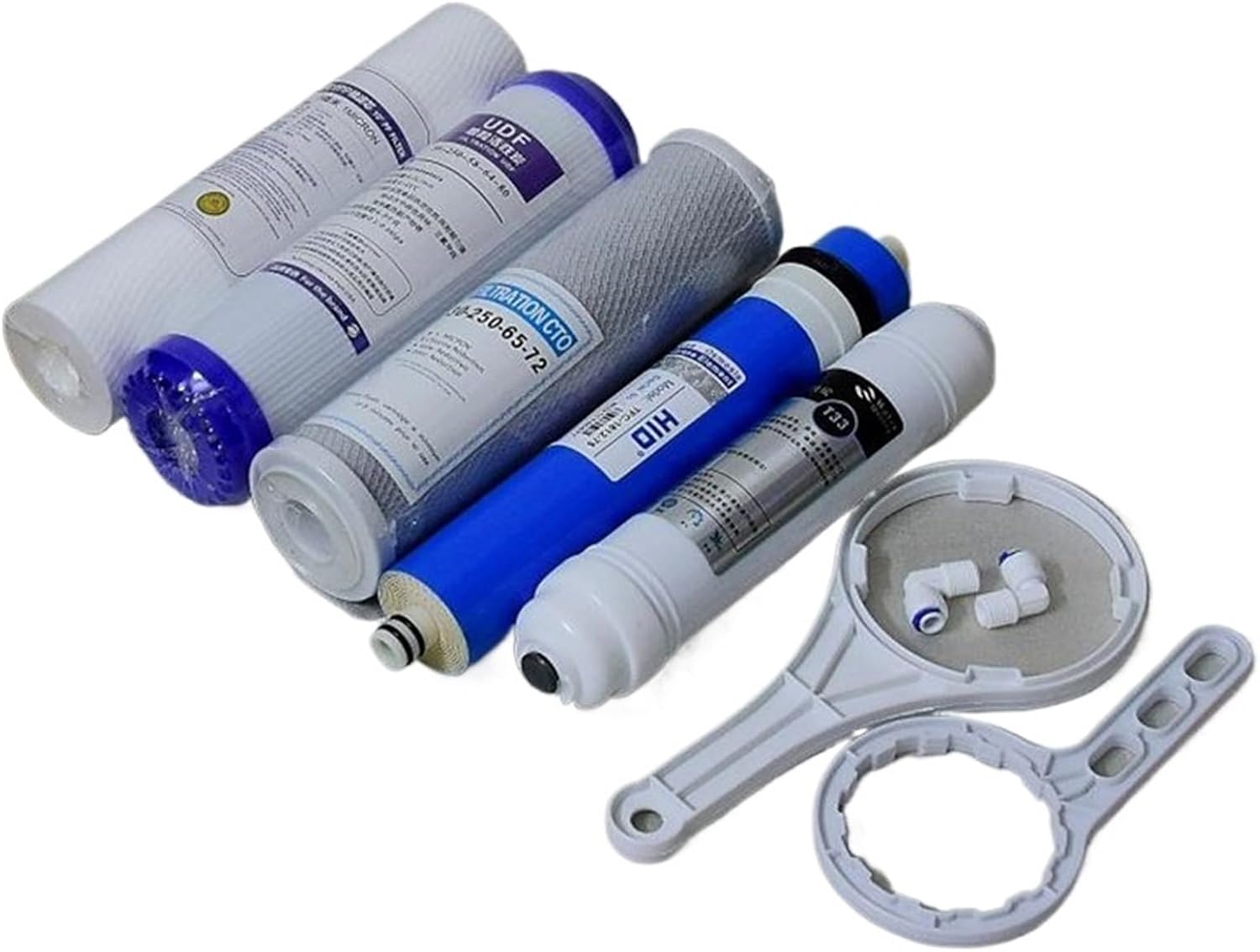 Grade 5 Reverse Osmosis RO Filter Set with 75G Membrane & T33 Post Filter(PP UDF CTO RO T33)