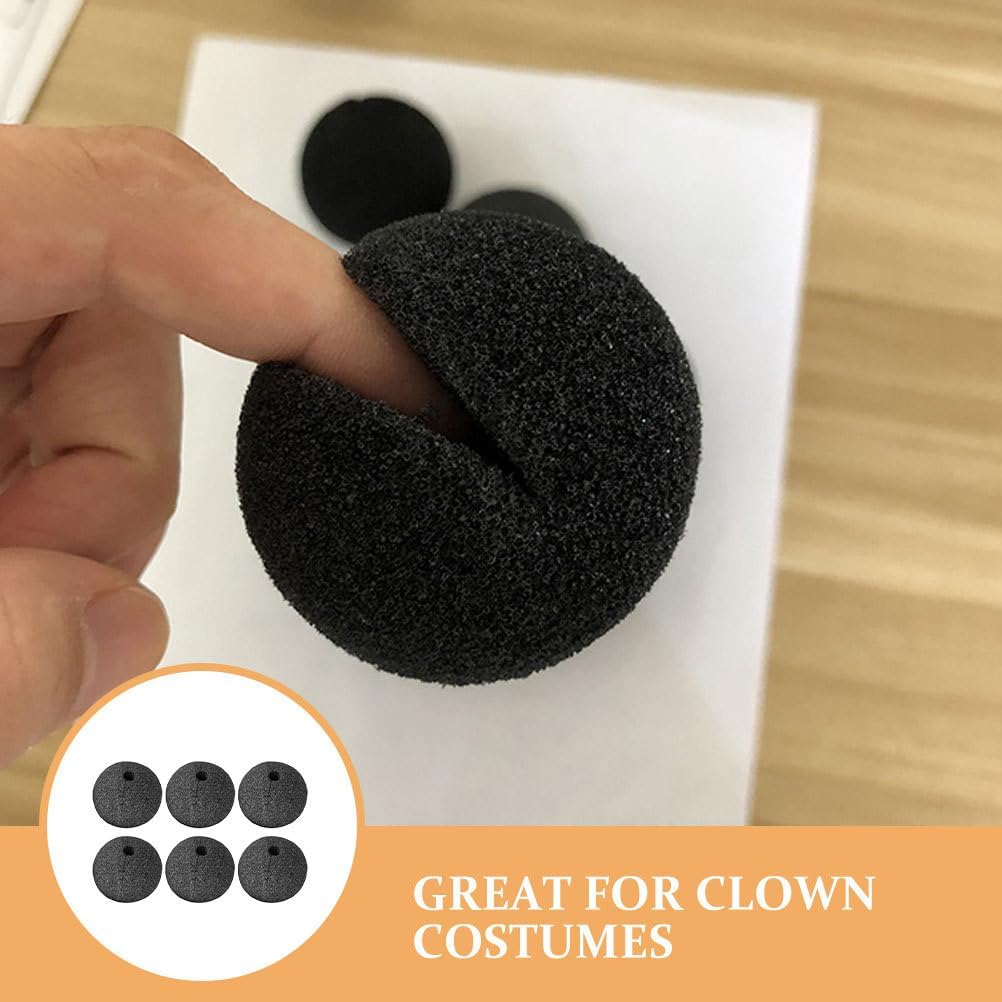Wakauto 10pcs Foam Clown Nose Costume Accessory Black Sponge Clown Nose for Christmas Cosplay Parties, Halloween Carnival Dress Up, Stage Performances & Fun Events image 2