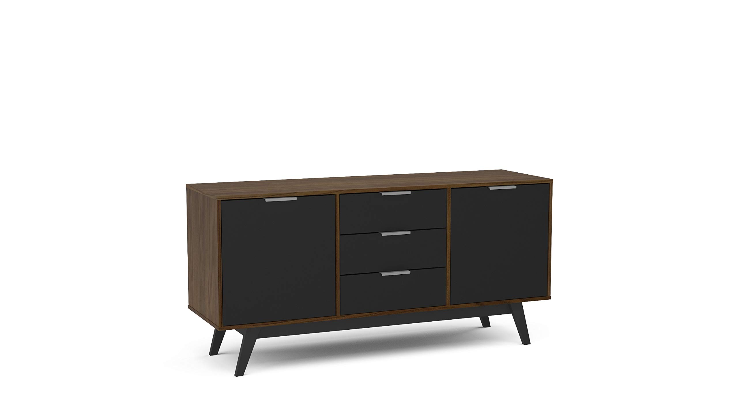 Polifurniture Shard Modern Whiskey/Black Sideboard, Dark Brown