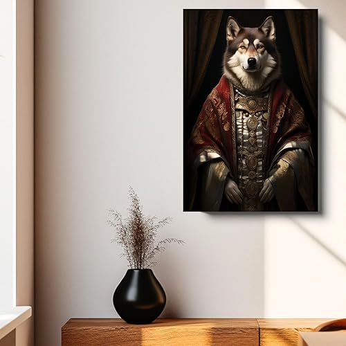 Miniatura 16 de Thuan Chow Chow Retrato de mascota con disfraz real de perro en un disfraz retrato de perro con vestimenta Retrato medieval de mascota retrato