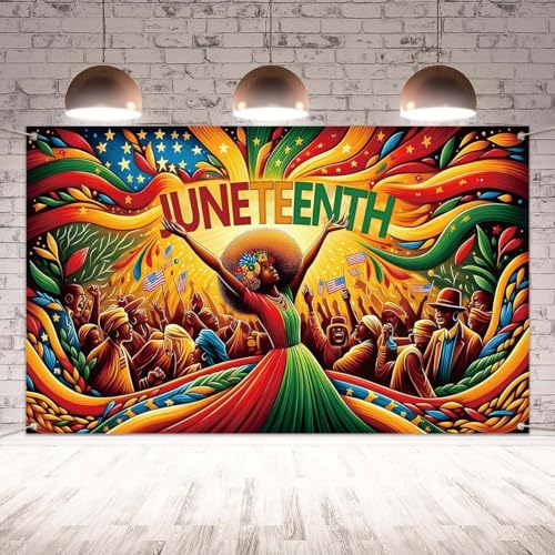 Juneteenth Photo Backdrop Happy Juneteenth Banner Juneteenth Decor 19th June 1865 Freedom Day Juneteenth Party Decoration and Supplies for Home Party