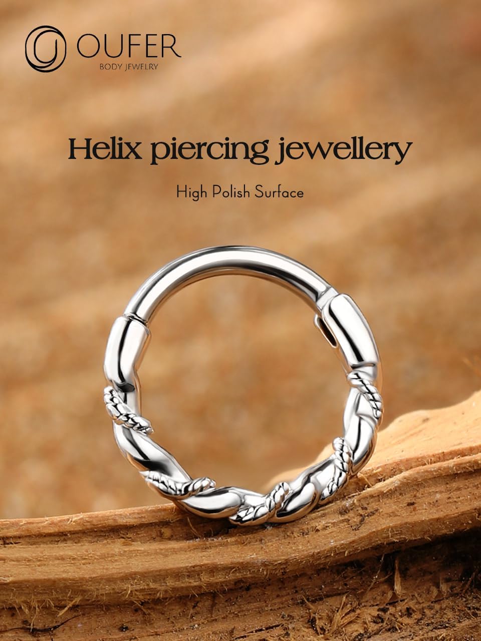 OUFER 16G Daith Piercing Jewlery, 316l Surgical Steel Helix Piercing Jewelry, Daith Earrings, Helix Hoop Earrings for Women, Conch Rook Septum Piercing Jewelry - Image 4
