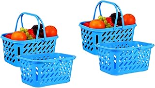Toyvian 4 Peças Mini Cesta De Plástico Cesta De Compras Carrinhos De Compras De Brinquedo Para Crianças Cestas De Armazenamento Para Cozinha Mini Cestas Cesta Infantil Cesta Para Crianças
