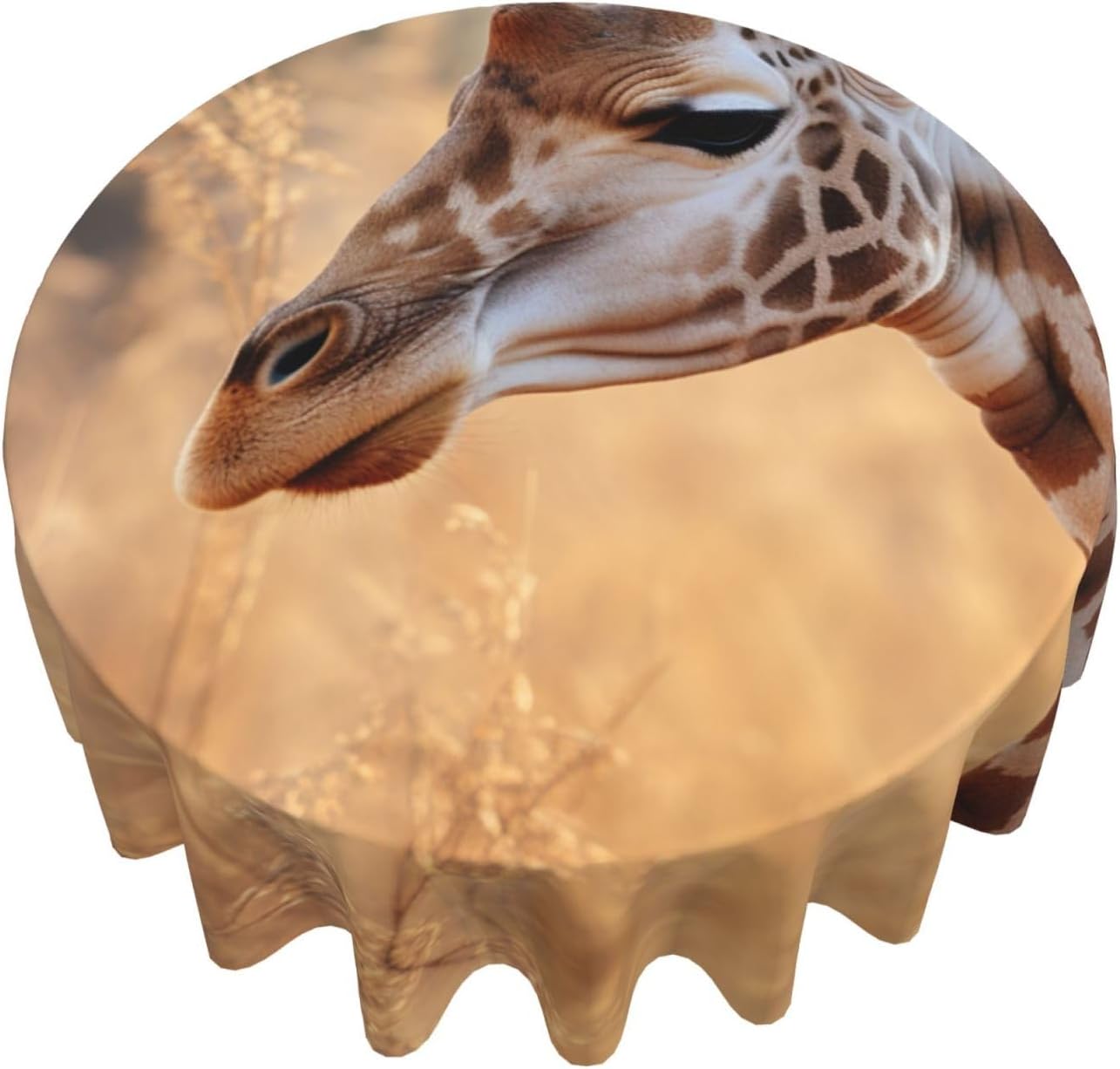 Animal Giraffe Print3 Print Wrinkle Free Dining Table Cover for Birthday Party Farmhouse Tablecloths Up to 60 x 60 Inches
