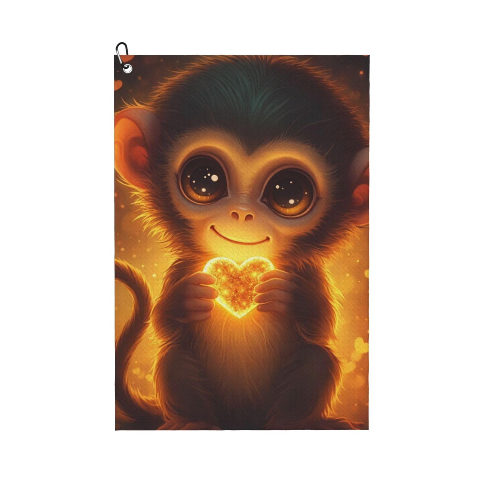 Oudrspo Adorable Cartoon Little Monkey Multi-Functional Golf Towel | Absorbent Quick Drying 16x24in
