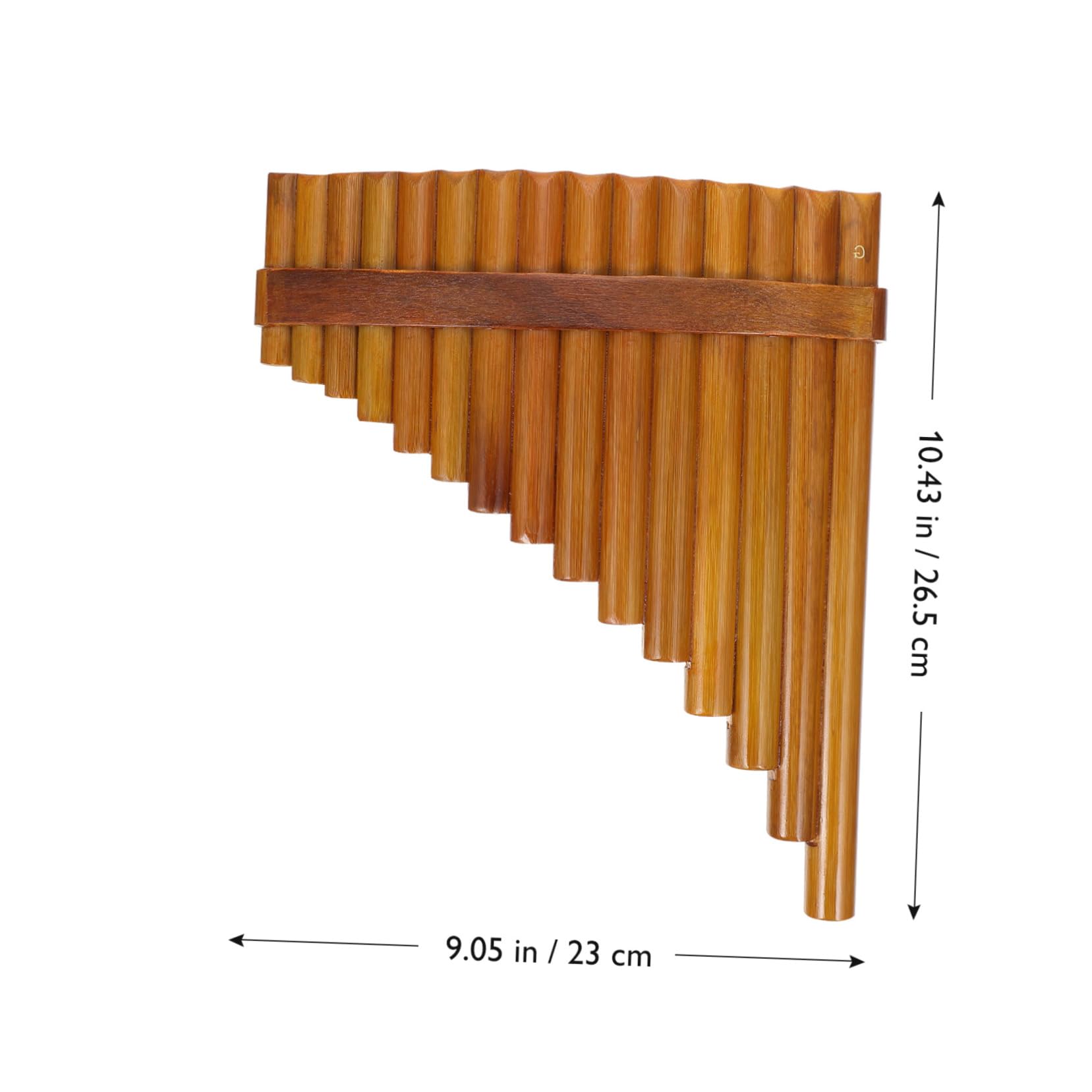 VANZACK Professionelle Bambus Panflöte G-ton für Anfänger Tragbare 15-rohr Panflöte Links Natürliche Holzfarbe Pädagogisches Holzblasinstrument für Schüler