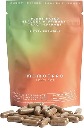 MOMOTARO APOTHECA Suplemento de salud urinaria, salud vaginal y vesical natural, suplementos para el tracto urinario, arándano, manosa D, vegano,