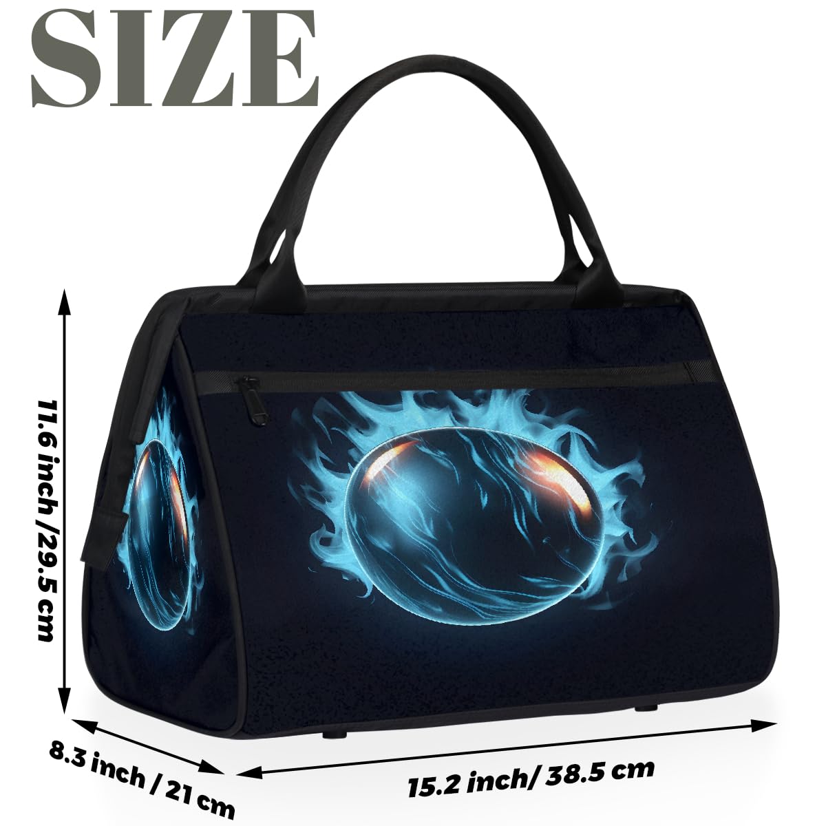 Borsa da palestra con motivo a palla sportiva per uomo e donna, borsone da viaggio per sport da viaggio, impermeabile, borsa da viaggio per il fine settimana borsa da viaggio leggera