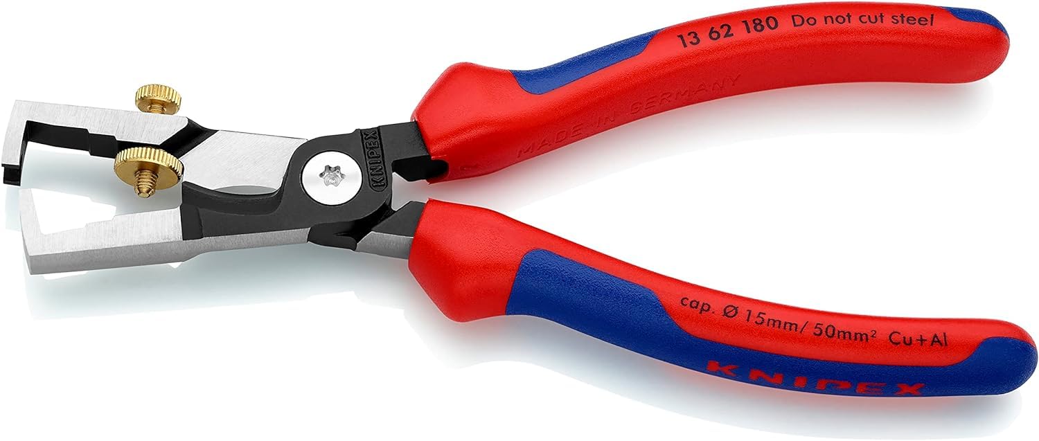 KNIPEX StriX Alicate pelacables con tijeras cortacables con mangos confort 180 mm, 13 62 180