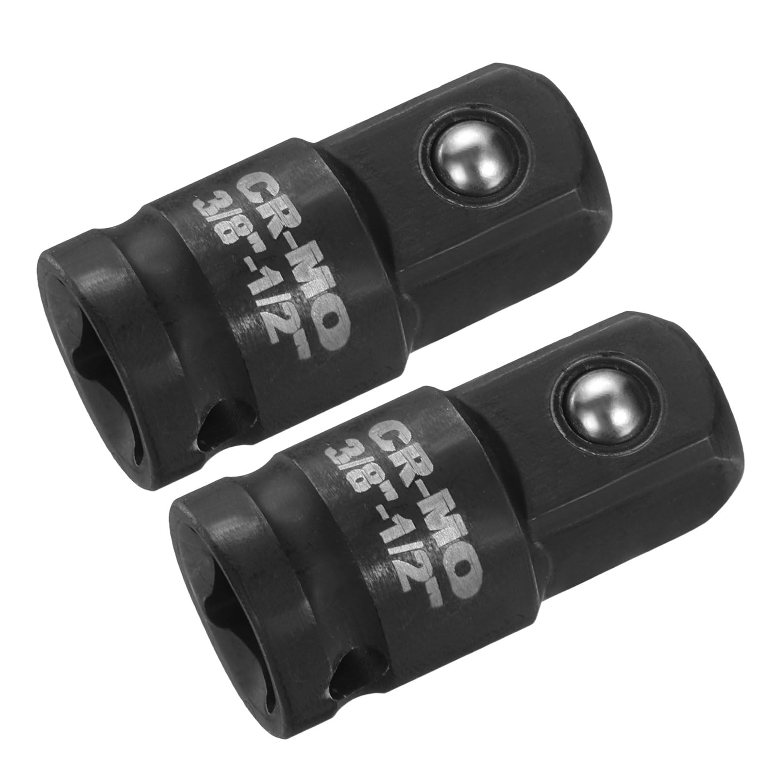 sourcing map 2pcs Impact Socket Adapter 3/8" Female to 1/2" Male Square Drive Increaser Standard SAE CR-MO Steel Converter Impact Driver Ratchet Wrench Breaker Bar Conversion, Black