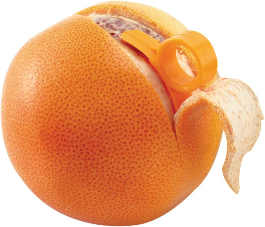 HIC Magic Orange Citrus Grapefruit Peelers, Plastic Safety Blade, Set of 2