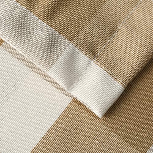 Vogol Buffalo Check Plaid Cotton Window Valances Beige And White Farmhouse Design Window Treatment Decor Curtains Rod Pocket Valances For Kitchen/Living Room #TOP4