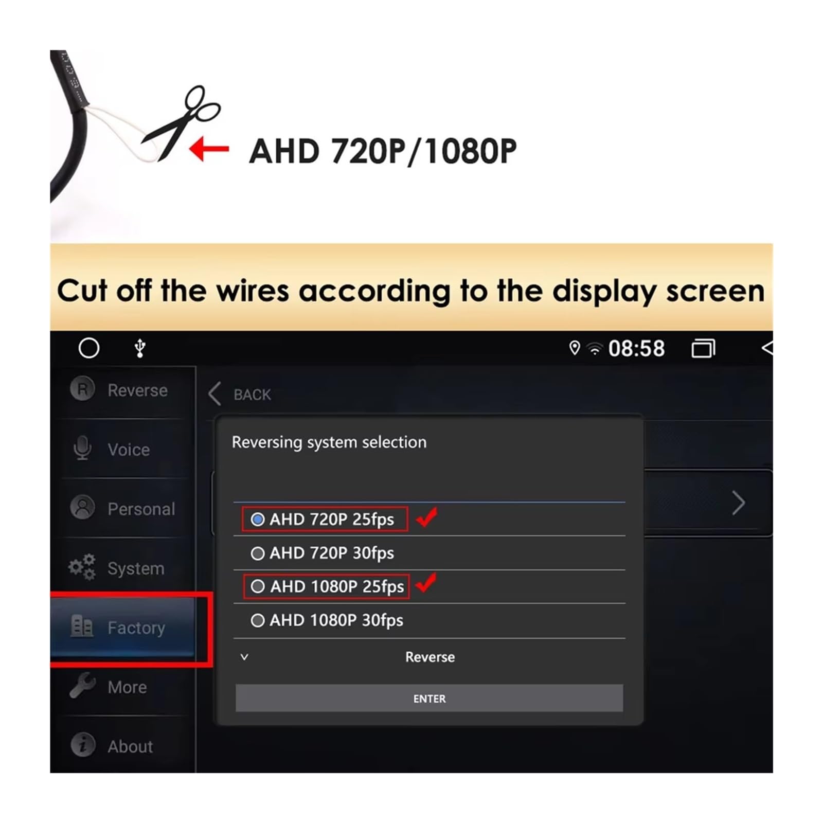 HILLAR Rückfahrkamera HD 360 Grad Autokamera 1080P 8K 3D AHD Surround View Rückfahrkamera Für Android Navigation Reverse Auto Backup Kamera