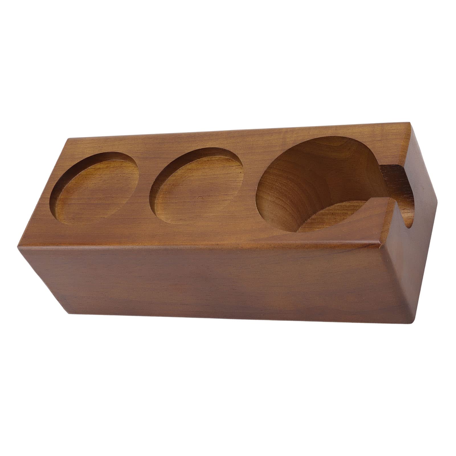 Buchenholz -Kaffeestampferhalter, stabile Pulver -Pressstation für 58/51 mm, 53/54 -mm -Kaffeemaschinegriffe, glatte Touch und dauerhaftes Kaffeezubehör für Home Bar und Café (Brown)