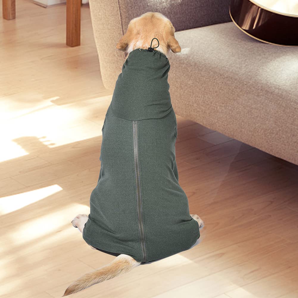 KOOGAL Hundepyjama Für Große Rassen – Kaffee, Größe 6XL, Dehnbar, Mit Reißverschluss, Für Alltag & OP