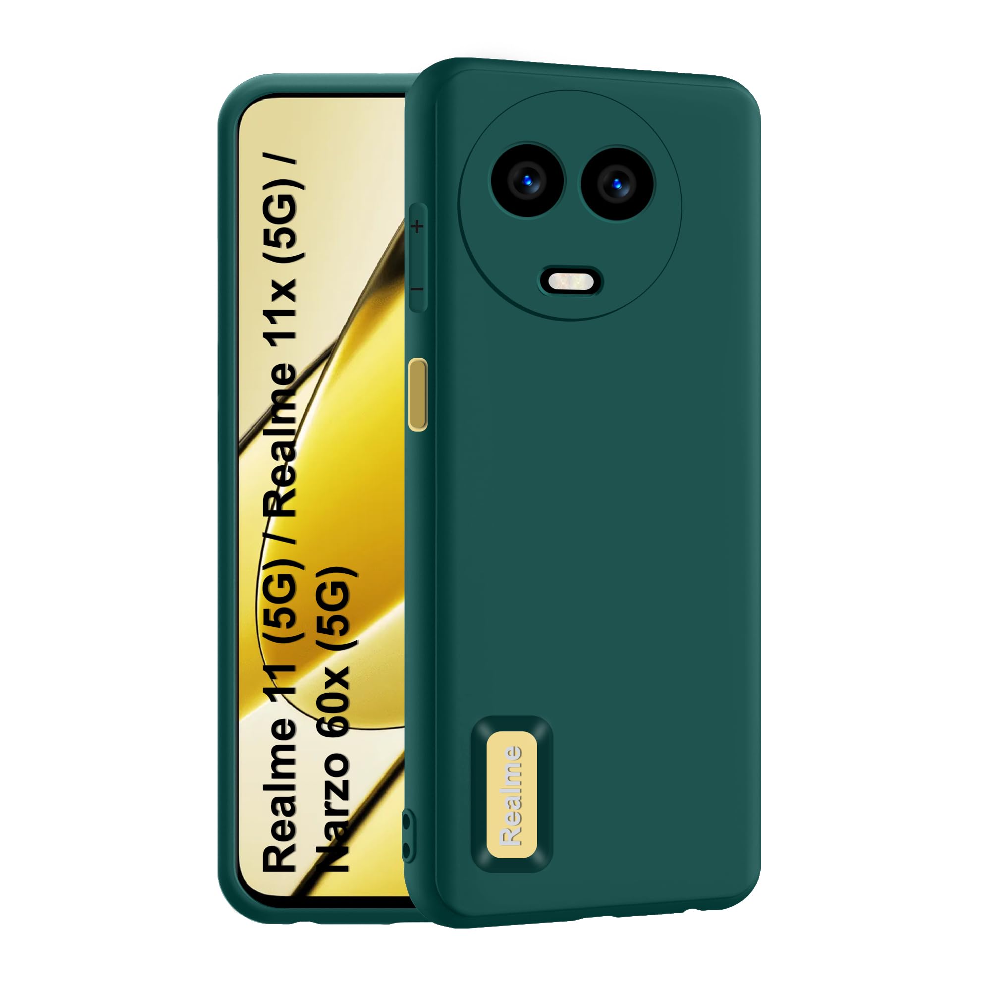CEDO Realme 11 / 11x / Realme Narzo 60x (5G) Back Cover | Camera Bump Protection & Inner Velvet Fabric Lining | Ultra Slim Matte Soft Rubberised Case Cover (Green) (B0CHFLL91G) Amazon Price History, Amazon Price Tracker