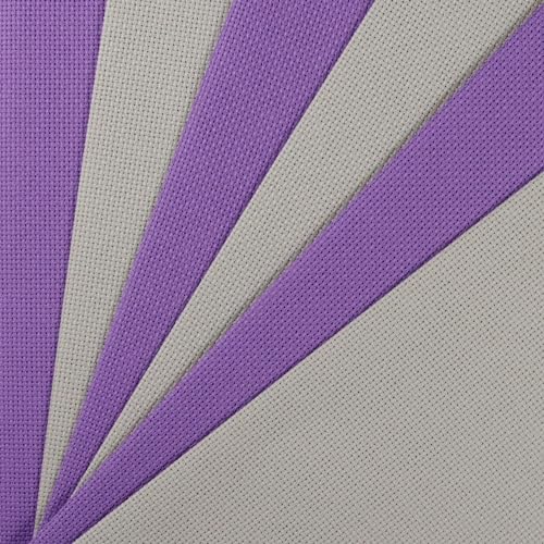 Image of KCS 4 /6 pc of 12 inch x 18 inch(30cmx45cm) 18CT Counted Cotton Aida Cloth Cross Stitch Fabric (6 pc,Pearl Grey+Lavender)