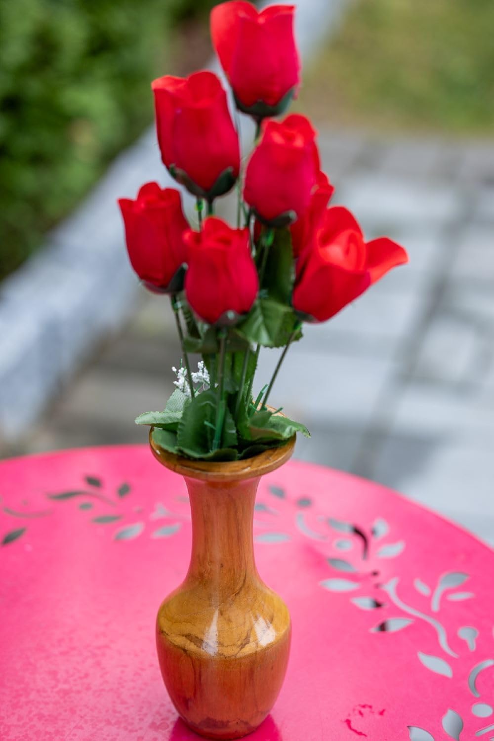 Natural Wood Vase for Home Decor, Office Decor, Wedding Decor, 8 inches Tall