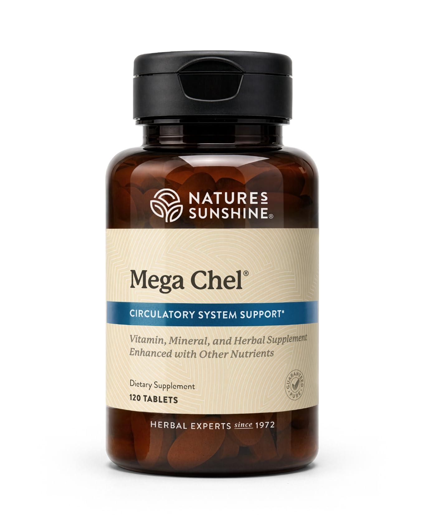 Nature's Sunshine Mega-Chel, 120 tabletten, Complete Vitamine met Krachtige Antioxidanten, Kruiden, Vitaminen, Mineralen, en Aminozuren die het Circulatorisch Systeem ondersteunen
