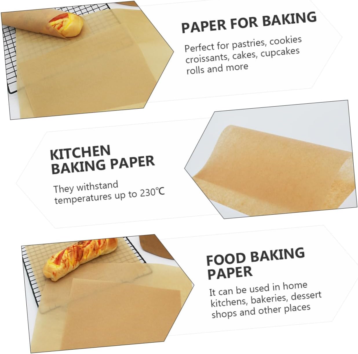100pcs Food Grade Baking Paper 30x40cm Non-stick Waterproof Kitchen Cooking Sheets Perfect for Breads Pastries Biscuits