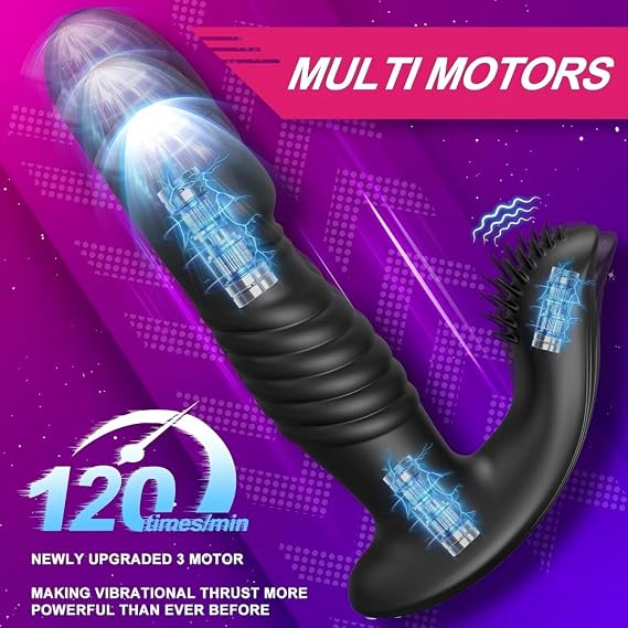 7.4 inch Special Silicone Massager kit can Play Waterproof Anywhere You Like Suitable for Men's 2026 New Rechargeable Cordless Body Massager with 9 Modes Suitable for Men's Relaxation (Black Color)