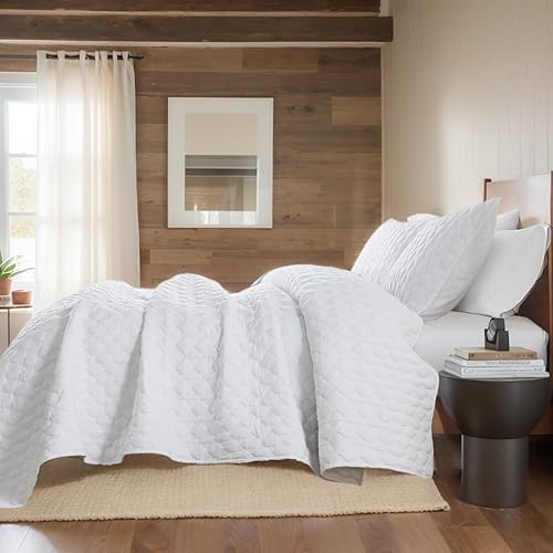 Miniatura 4 de White Quit - Juego de ropa de cama tamaño individual con funda de almohada, colcha ligera y suave, manta acolchada fina, para todas las estaciones,