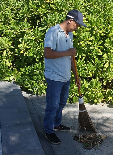 NDP78 Natürlicher Besen – 140 cm Länge, robuster Besen, Gartenbesen, Kokosbesen, Outdoor-Besen, Garagenbesen, Hartbodenbesen, Outdoor-Besen für Terrasse, braun, weiß – Bild 6