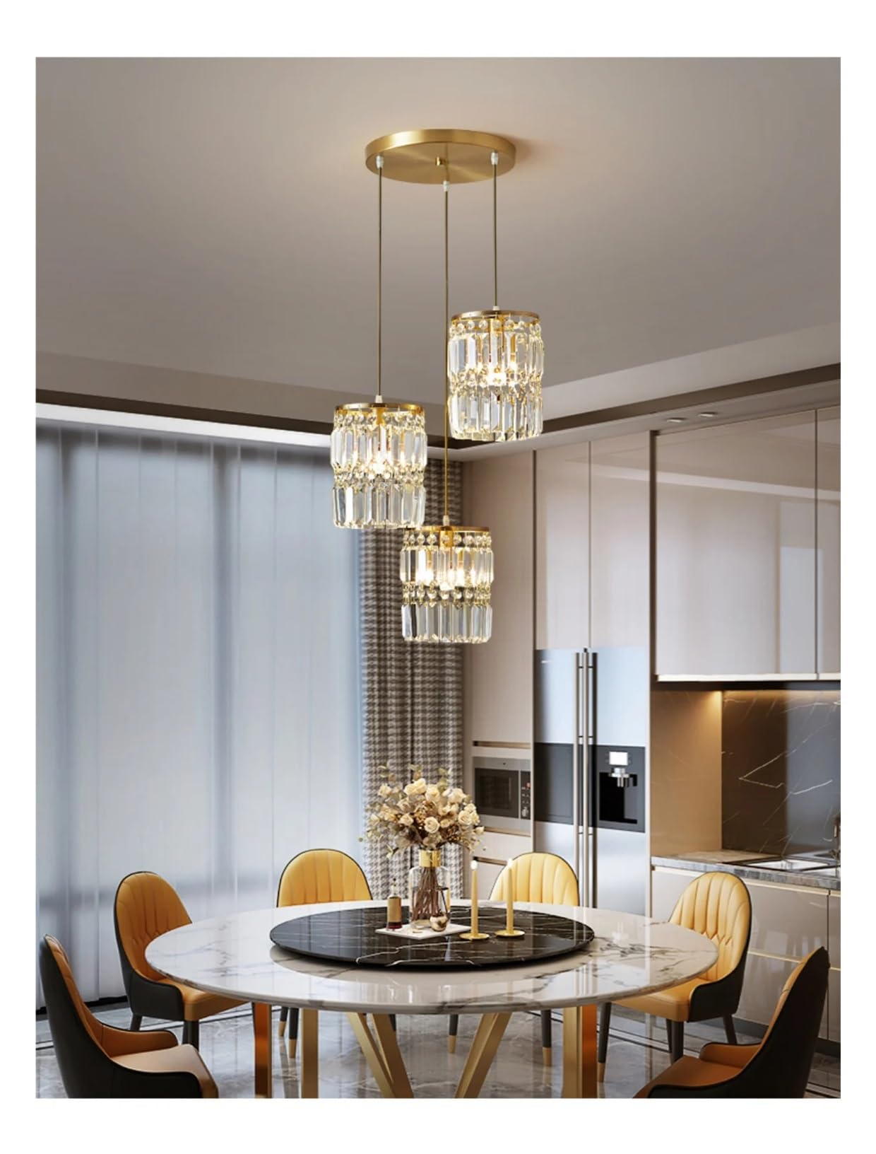 ZTCHSENZT Light Luxury Crystal Copper Small Chandelier Bedroom Bedside Pendant Lighting Simple Entrance Aisle Hanging Line Lamp,Warm light-70cm