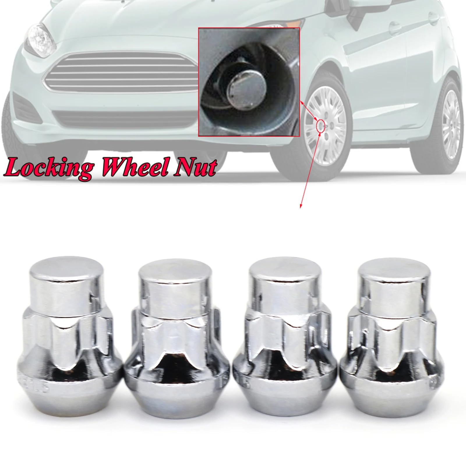 Radmuttern für Ford Fiesta Focus Mondeo Kuga C-Max B-Max Escort Ranger Transit Courier, 20+2 M12x1,5 Radmuttern und Radbolzen für Pkw