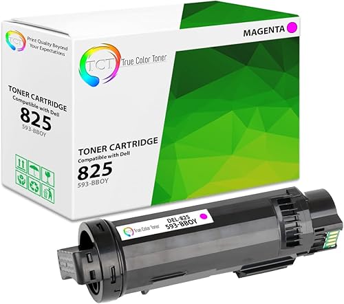 TCT Cartucho de tóner magenta 825, repuesto compatible de alta calidad para impresoras Dell 825M 593-BBOY magenta, funciona con impresoras Dell H625