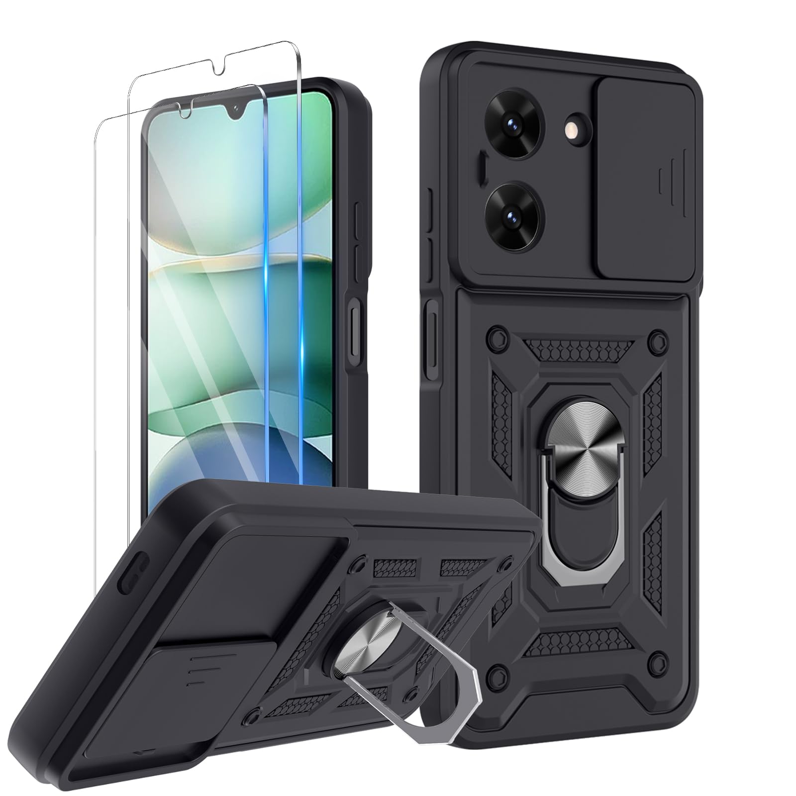 Ivoler 4 En 1 Coque Pour Xiaomi Redmi A3 / Redmi A3X Avec 3 Pièces Verre Trempé, Ultra