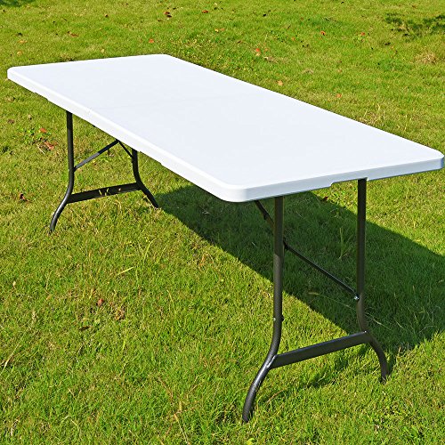 Casaria Mesa de Camping Picnic Eventos Plegable Blanco para Todo Tipo de Eventos se Convierte en Maleta 182 x 76 x 74 cm