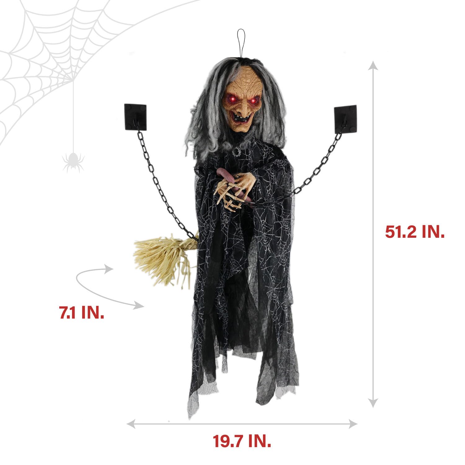 Amazon.com: Haunted Hill Farm Animatronic Scary Witch Door Greeter