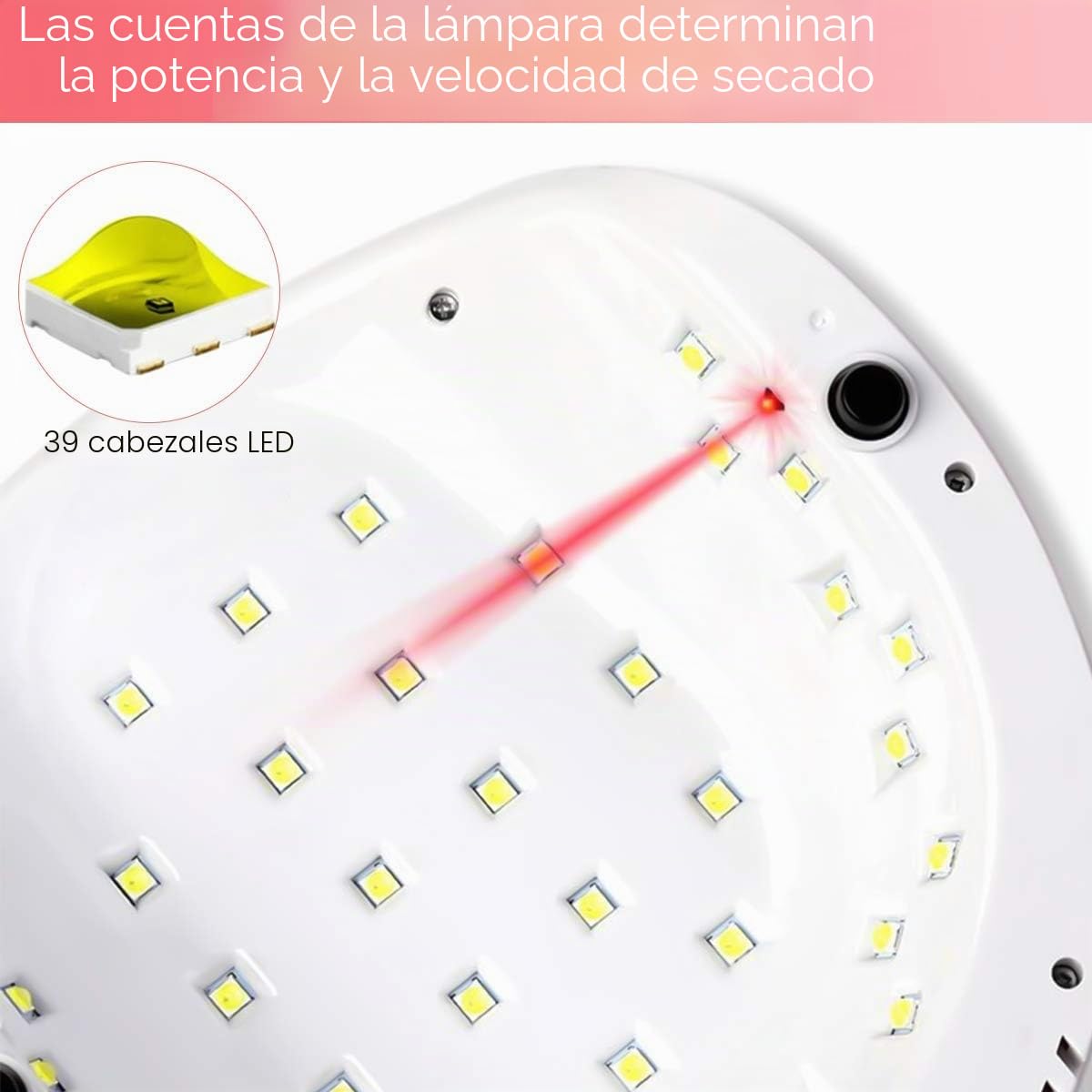 Janolia Lámpara Secador de Uñas, de Acrilonitrilo butadieno estireno, Rosado, 86W LED UV, 4 Ajuste de Temporizadores, para Esmalte con Sensor Automático y Protección Contra Sobretemperatura