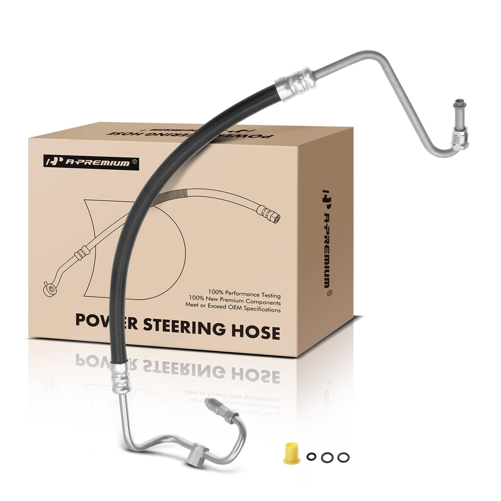 A-Premium Power Steering Pressure Hose Line Assembly Compatible with Jeep Wrangler SE, TJ SE, 1997 1998 1999 2000 2001 2002, 2.5L, with O-ring, Pump to Rack/Gear