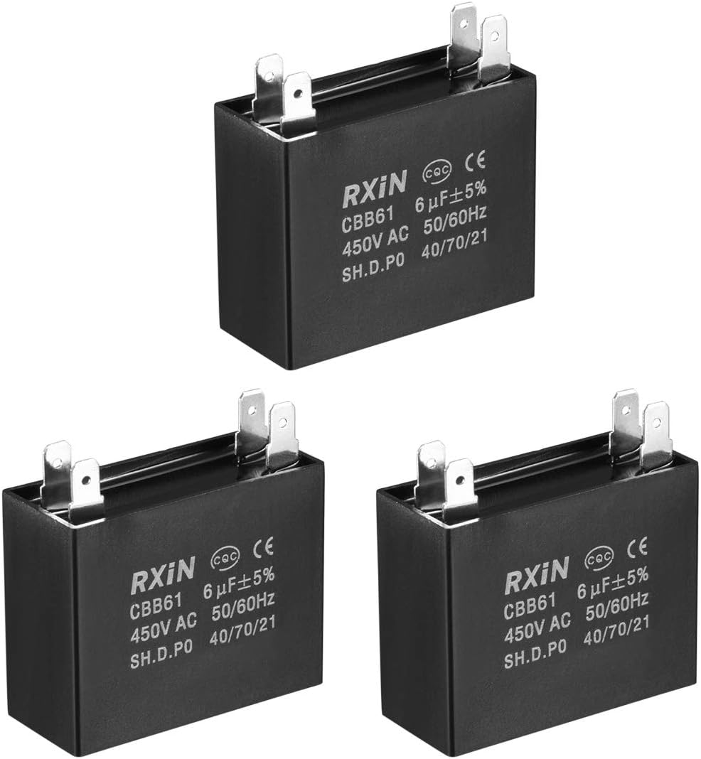 Condensatore CBB61 2.5uF 450V AC Per Ventilatore Soffitto - Polipropilene, 50/60 Hz, 36.5x16x29.5 Mm - Foto 3