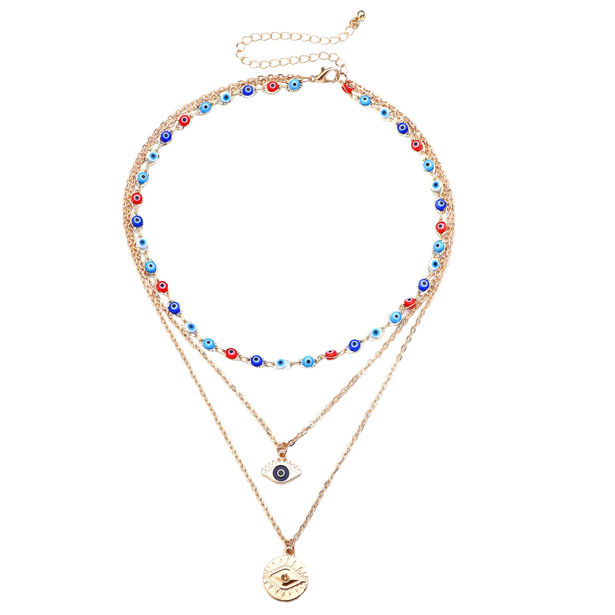 Kakonia Layered Choker Necklace Y2k Beaded Choker Necklace for Women Handmade Colorful Boho Y2k Necklace Jewlery