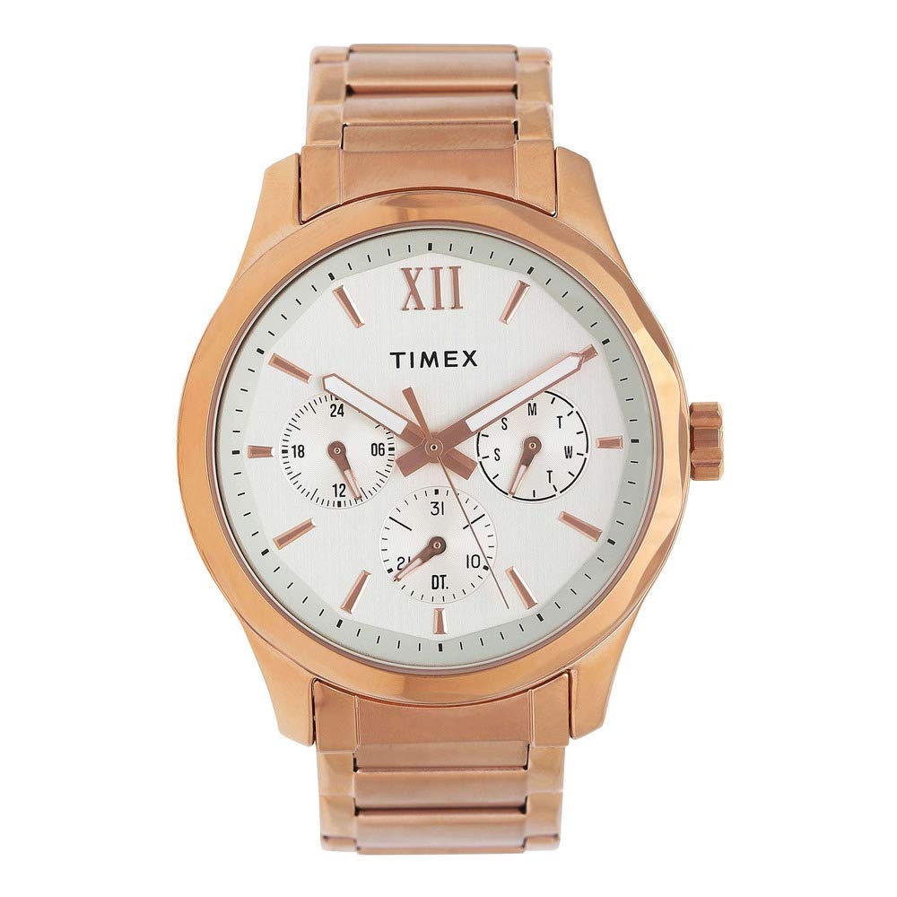 TIMEX Men Stainless Steel Analog Silver Dial Watch-Tw0Tg7605, Band Color-Gold (B083JVPG2J) Amazon Price History, Amazon Price Tracker