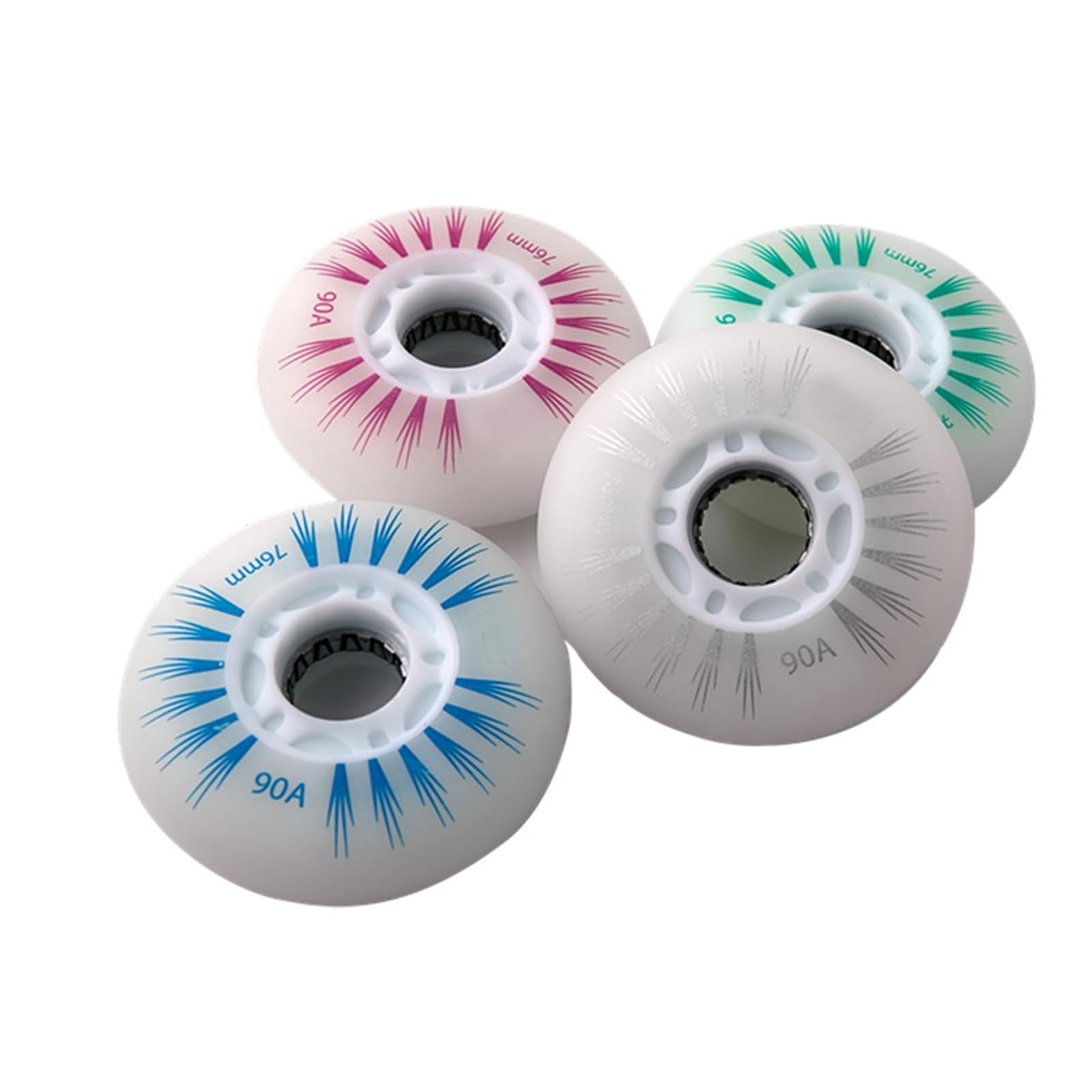 Genérico Ruedas para Patines en Línea Interior Exterior Paquete de 8 Ruedas con Luz LED de 90 A Y Rodamientos (para Cualquier Producto Que Utilice Ruedas en Línea)