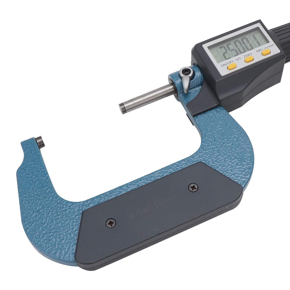 FTVOGUE Micrometro Digitale Micrometro Esterno in Lega Cromata Risoluzione da 0 a 25 Mm Display Digitale Misuratore di Spessore a Basso Errore per Macchinisti Meccanici Misurazione della Lavorazione